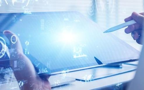 Man working on digital screen